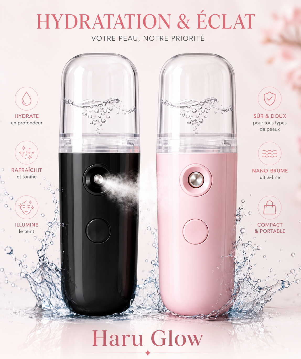 Diffuseur de Brume Nano-Ionique Portatif